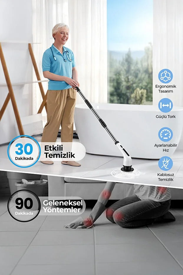 TOYLOC 9 Başlıklı Şarjlı Dijital Temizlik Fırçası