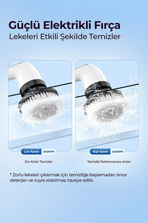TOYLOC 9 Başlıklı Şarjlı Dijital Temizlik Fırçası